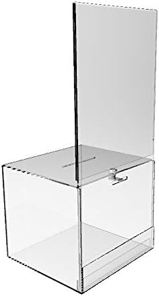 Miniatura 5 de FixtureDisplays Urna acrílica de 8.5 x 19.5 x 8.5 pulgadas con cabecera de 8.5 x 11 pulgadas, transparente 19240 19240