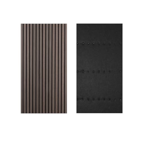 Decoranddecor Acoustic Slat Wood Wall Panels and Ceiling Panelsling Decorative 3D MDF 120 cm x 60 cm - Smoked Oak