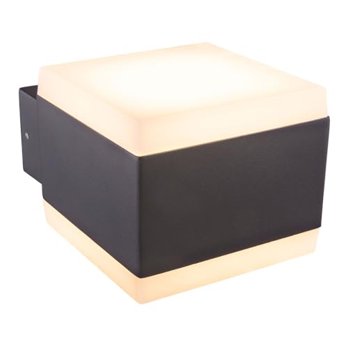 LED Wandleuchte Up & Down Indirekte Beleuchtung Wandlampe Außenleuchte anthrazit, Aluminium, 11,5W 986Lm warmweiß, LxBxH 14x11x9 cm