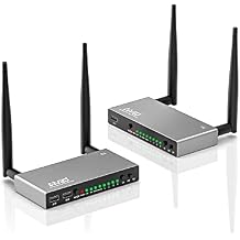 TIMBOOTECH Wireless HDMI Transmitter and Receiver 820FT, Up to 8 Receivers, KVM, IR Remote, Loop Out, 5.8G HDMI Wireless Extender Live Casting 1080P Video & Audio to TV/Projector/Monitor