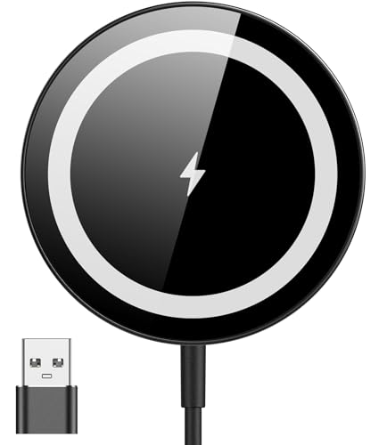for Mag-Safe Charger, Magnetic Wireless Charger Made for iPhone 16/16 Pro/16 Pro Max/16 Plus/15/14/13/12 Series, 15W Max Fast Mag Safe Charging Pad for AirPods Pro 3 2 (Black)