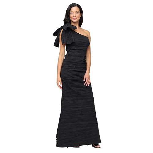 Image of Alex Evenings Women's Long Cold Shoulder Dress, Wedding Guest, Prom, Formal Event (Petite and Regular Sizes)