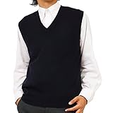 [ゴビ] カシミヤ１００％ メンズＶ首ベスト カラー：ブラック サイズ：M