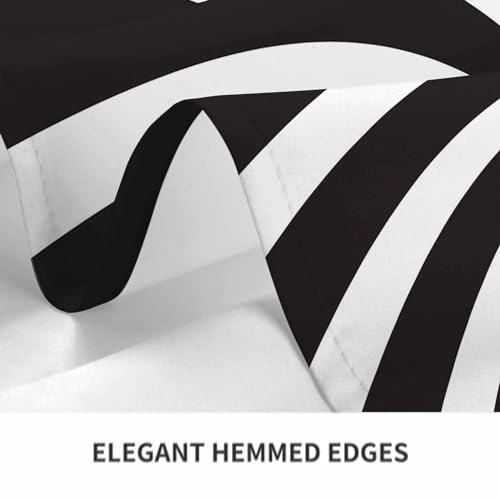 TKS MITLAN Tablecloth Black White Table Cloth Rectangle Table 60 x 84 Inch Funny Swirl Stripes Modern Kitchen Decorations for Home Dinner Party by TKS MITLAN - Used condition - Image 6