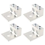 YINETTECH 4 Stück Doppelleiter-Doppelloch-Montageösen aus Aluminiumlegierung für 14-1/0 AWG Kupfer- Oder Aluminiumdraht 5/16 Montagelöcher