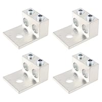 YINETTECH Doppelleiter-Doppelloch-Montageösen aus Aluminiumlegierung für 14-1/0 AWG Kupfer- oder Aluminiumdraht, 5/16 Befestigungslöcher, 4 Stück