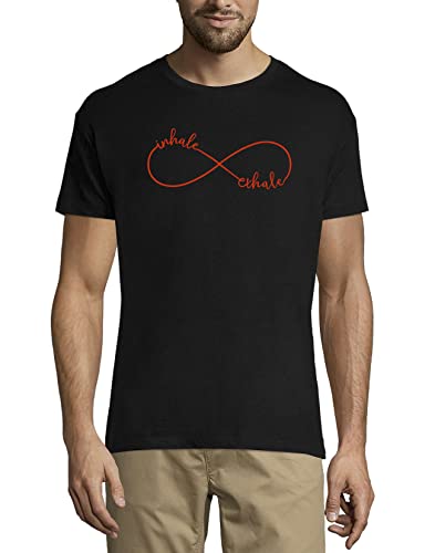 Inhale Exhale Infinity Symbol Herren T-Shirt aus Baumwolle mit...