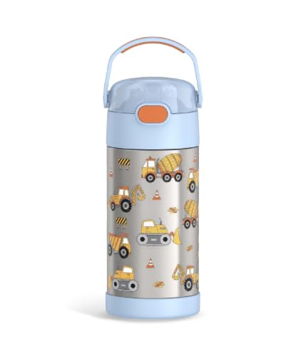 THERMOS FUNTAINER Water Bottle with Straw - 12 Ounce - Kids Stainless Steel Vacuum Insulated Water...