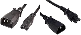 PRO ELEC PEL01424 IEC C7 to IEC C14 Mains Power Lead, Black, 1m