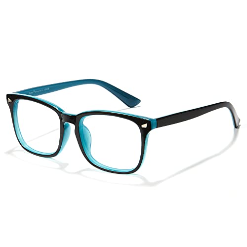Image of Cyxus Blue Light Glasses Men Women Reduce Eye Strain UV400 Protection 8082 | Eye Protection,Classic Sqaure Frame,Ideal for Computer Screen Office Work Daily Wear