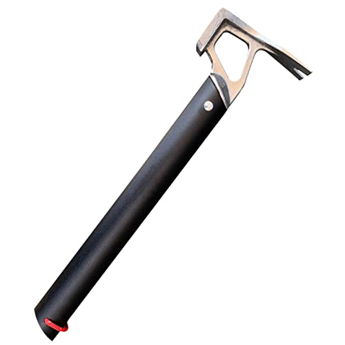 Mikikit Outdoor Nail Hammer Aluminum Alloy Camping Hammer Tent Peg Tool Integrated Bottle Opener Strong Versatile