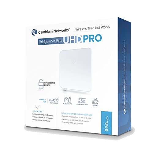 Image of Cambium Networks ePMP Bridge in a Box UHD PRO 5 GHz - Extend Internet Connectivity Up to 5 Mile Range (8 Kilometers) - 600 Mbps Throughput - (FCC) (US only) - C058900B901A