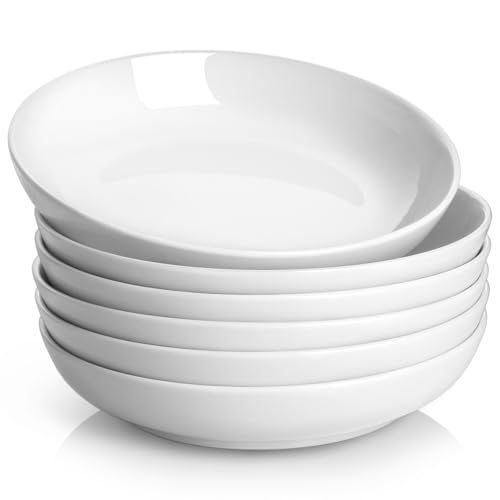 Comparison: Best Salad Bowl Set 10 Y YHY Pasta Bowls, 30oz Salad Bowls White Soup Bowls Large Pasta Serving Bowl Porcelain Pasta Plates Wide and Shallow Bowls Set of 6 Microwave Dishwasher Safe Valentines Day Gift