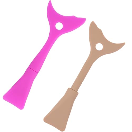 NUOBESTY de Maquillaje para Pestañas de Silicona 2 Piezas Rosado y Café Ayudante de Delineador de Ojos Flexible y Reutilizable Herramienta Cosmética para Aplicar Rímel sin Manchas