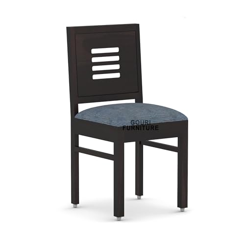 Image of Solid Wood 4 Seater Round Dining Table Set with Epoxy Resin Top Finish, Includes 4 Cushioned Chairs, Walnut Finish - Ideal for Home, Hotel & Restaurant - DIY Self Assembly