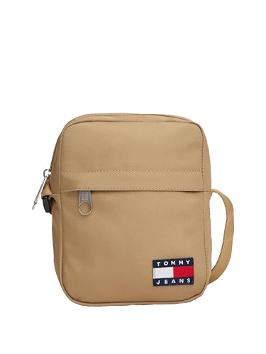 Tommy Jeans Bolsa transversal essencial diária com zĂper e bolso interno, Dark Dune