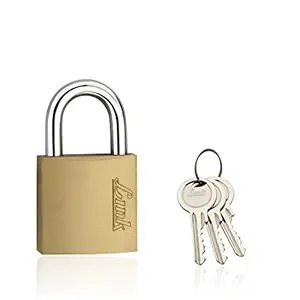 Link PT 30mm New Brass Lock with Hardened Shackle and 3 Brass Key | 15 Years Warranty