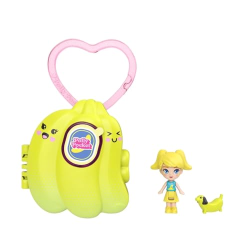 Mattel Polly Pocket Fruit Friend Compact Mini Toy Keychain Banana For Kids