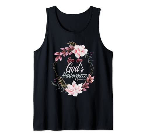 Eres la obra maestra de Dios Efesios 2:10 Verso de la Biblia de Oración Camiseta sin Mangas