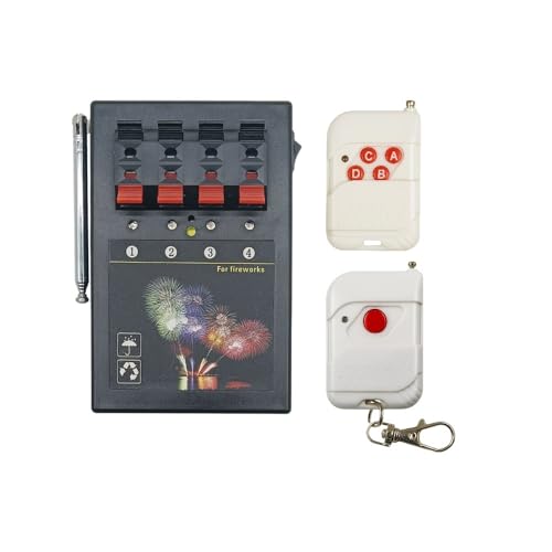 Zenda Club - Encendedor de fuegos artificiales inalámbricos de 4 vías + 2 mandos + 10 cables de encendido - Sistema electrónico pirotécnico con controlador - equipo Pro para tiro seguro - imagen 2