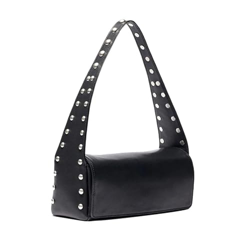 Sac à rivets noir léger au porté épaule confortable pour la banlieue