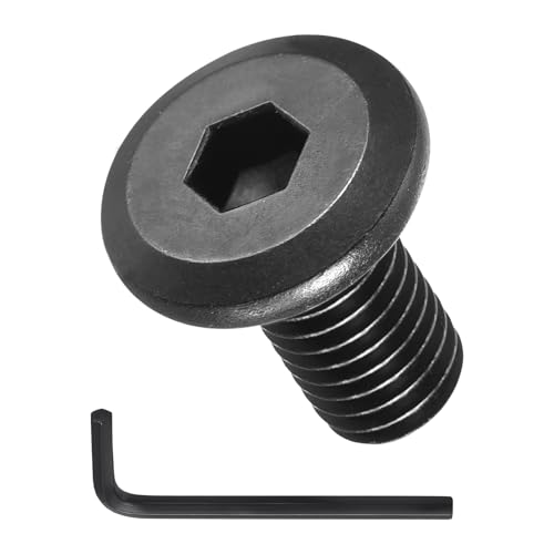 Image of METALLIXITY Flat Head Hex Socket Cap Screws Bolts(M8-1.25x16) 20Pcs, with Wrench Steel Hex Socket Furniture Bolts Screws - for Furniture Woodworking Project, Black
