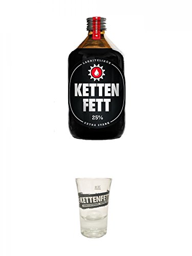 Kettenfett Lakritz Likör 0 5 Liter Kanne + Kettenfett und 1 Shot Glas