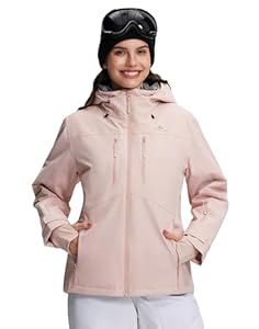 Pioneer Camp Skijacke Damen Wasserdicht Warm mit Abnehmbarer Schneefang Outdoorjacke für Wintersport(Pink;L)