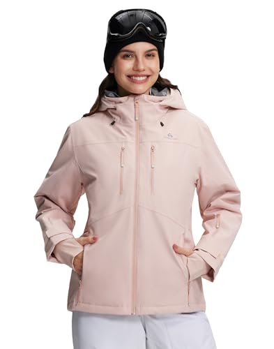 Pioneer Camp Skijacke Damen Wasserdicht Warm mit Abnehmbarer Schneefang Outdoorjacke
