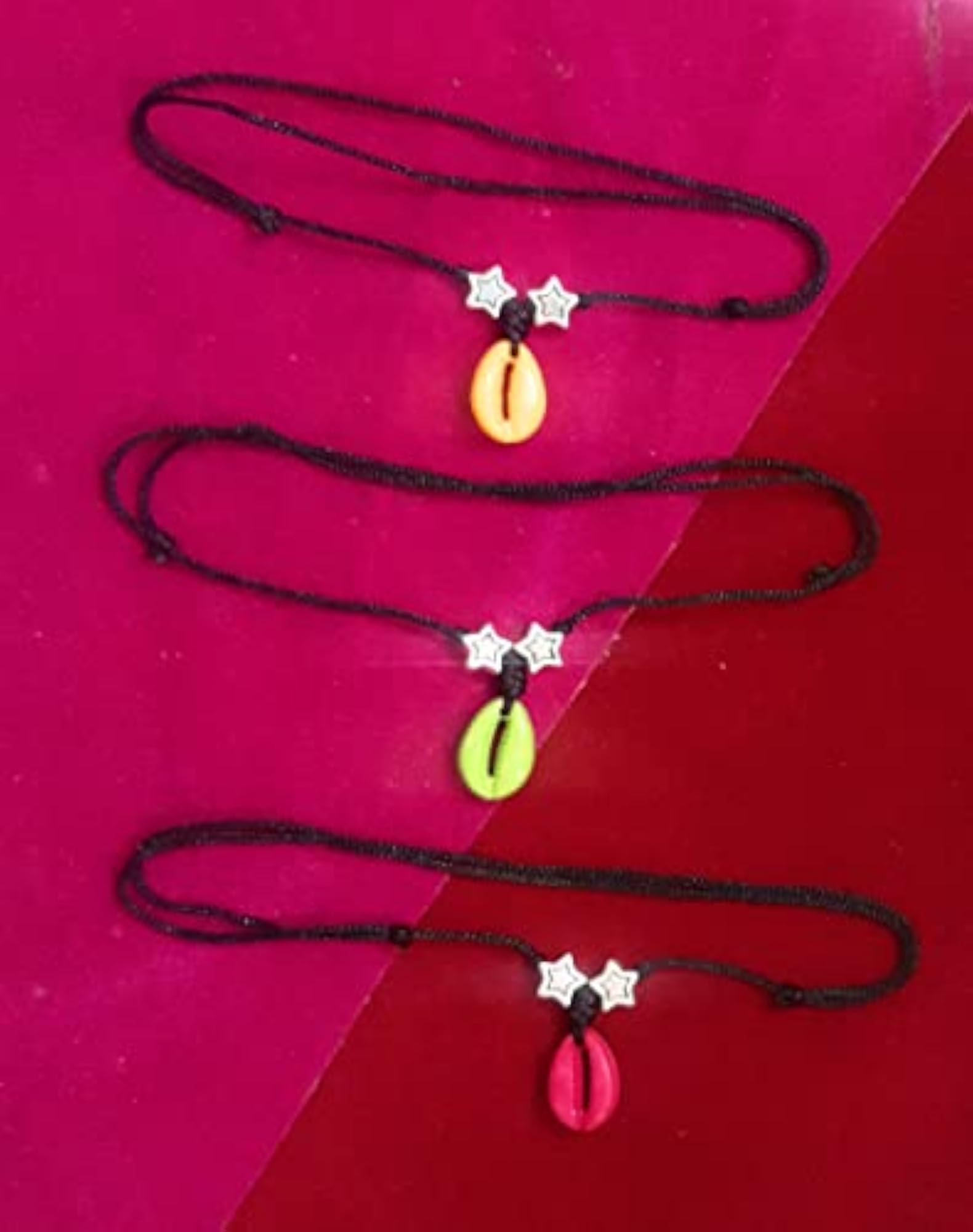 3pc Multicolor Kodi Anklet Set with Silver Star Beads