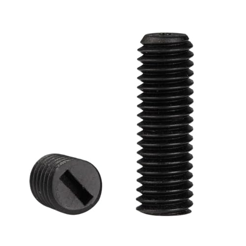 AYYSSM Vis à tête Fendue en Nylon Noir M3 M4 M5 M6 M8, Isolation Plastique, Pointe Plate, Boulon sans tête, vis sans tête(6mm,M5-50pcs)