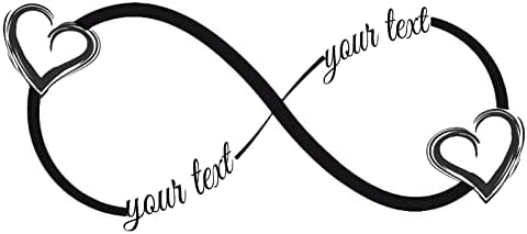 Set of 4 Fake Tattoos,Love Tattoo,Custom Tattoos Temporary, Möbius Ring,Personalized Waterproof Fake Custom Name Tattoo Body Sticker for Women & Man 2in