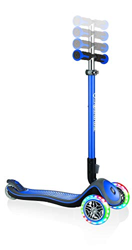 Globber Elite Deluxe - Patinete con Ruedas Luminosas, Talla única, Color Azul Marino