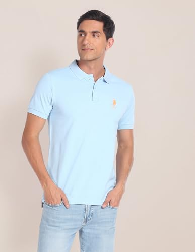 Image of U.S. Polo ASSN. Men's Cotton Slim Fit Solid Polo Shirt
