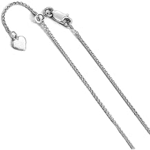 JewelryWeb 1.3mm 925 Sterling Silver Polished Lobster Claw Closure Adjustable Wheat Chain Necklace Chain Necklace for Women and Men