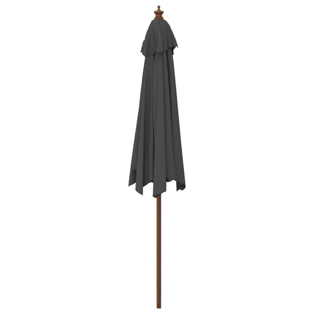 SYDE Ombrellone da giardino, 299 x 240 cm, palo in legno, grigio
