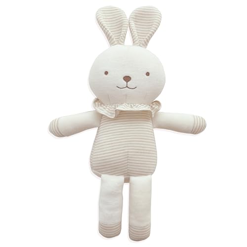 Image of Organic Cotton Baby First Friend (Hello! Little Bunny) Attachment Doll for Baby, Pillow Buddy,Organic Toy 15.7 inches Tall