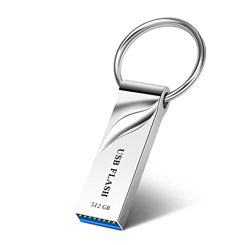 Ruoray USB Flash Drive 512GB USB Stick 3.0 Metal USB Memory Stick USB Drive with Keyring Waterproof Pen Drive Storage for PC/Laptop/Computer