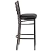 Flash Furniture HERCULES Series Clear Coated Ladder Back Metal Restaurant Barstool - Black Vinyl Seat (Pack of 1)