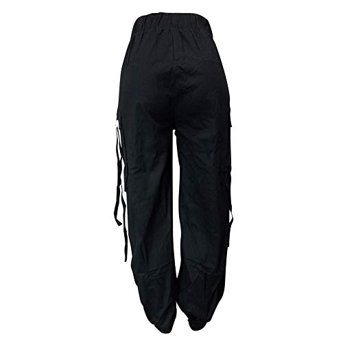 Vakkest Women's Casual Cargo Pants Loose Baggy Trousers Jogger Relaxed Fit Fatigue Solid Sweatpants With Pocket Belt #TOP3