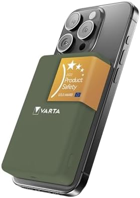 Resim VARTA Power Bank 5.000mAh, powerbank magnetico, Mag Pro Power on Demand, caricabatterie portatile con USB C, compatibile con MagSafe e Qi Standard (per compatibilità con iPhone e Android), verde 