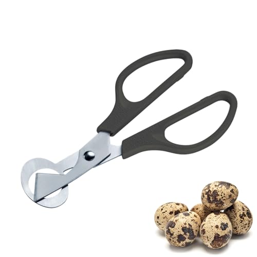 Westmark Tijeras para huevos de codorniz 1 pieza, Tijeras de cocina para huevos de codorniz, Abridor preciso de cáscaras de huevo de acero inoxidable, Negro/Plata