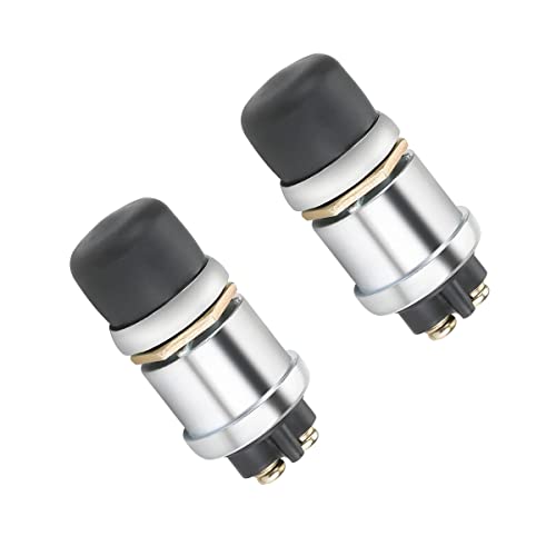2Pcs Engine Push Button Start Switch, 12V Momentary Weatherproof Ignition Starter Switch, Waterproof Heavy Duty Aluminum, Auto Accessories Universal For Car, Truck, Boat, Rv, Atv, Marine #TOP12