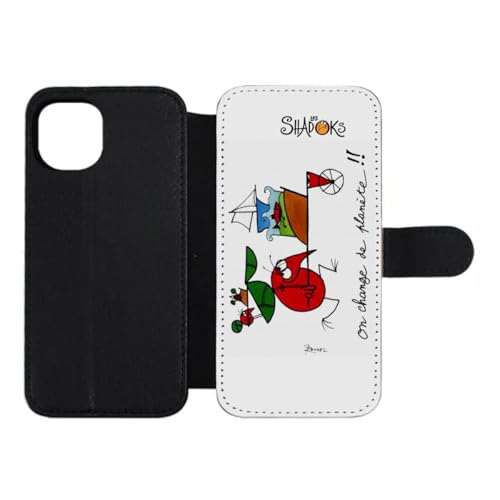 Étui cuir iPhone 12 Pro clapet magnétique Les Shadoks antichoc