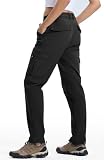YSENTO Damen Wanderhose Wasserdicht Outdoorhose Softshellhose Winter Skihose Gefütterte Snowboardhose Trekkinghose Funktionshose(Schwarz,XL)