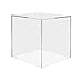 Marketing Holders Small Acrylic Box 4 Inch Square Wedding Decor Platform Desktop Display Box 5 Sided Pack of 3 Art Sculpture Pedestal Cube Cover Trophy Picture Retail Showcase Storage Bin