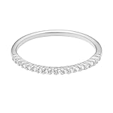 Amazon Essentials Rhodium Over Sterling Silver Cubic Zirconia Fashion Band Stackable Ring, Size 9 (previously Amazon Collection)