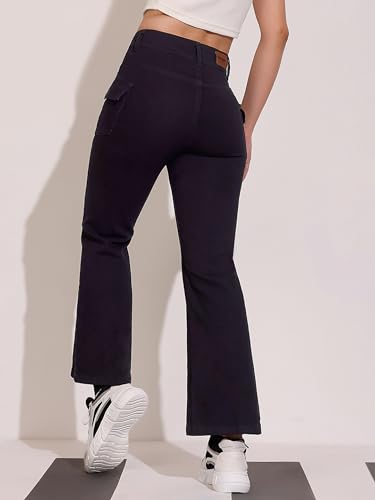 Image of Dolce Crudo Boot Cut High Rise Cropped Jeans for Women