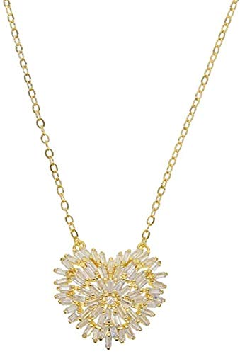 Preisvergleich Produktbild Halskette Romantische Liebe Herz Baguette Feuerwerk Sparking Bling Anhänger Halskette Schmuck Für Frauen Sommer Charme Chic Schmuck Design