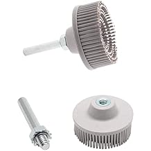 2Pcs 120 Grit White Bristle Disc Attachment, 2 Inch Abrasive Bristle Disc Gasket Removal Disc with 1/4 Shank Coating Removal Disc for Rotary Tool